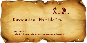 Kovacsics Marióra névjegykártya